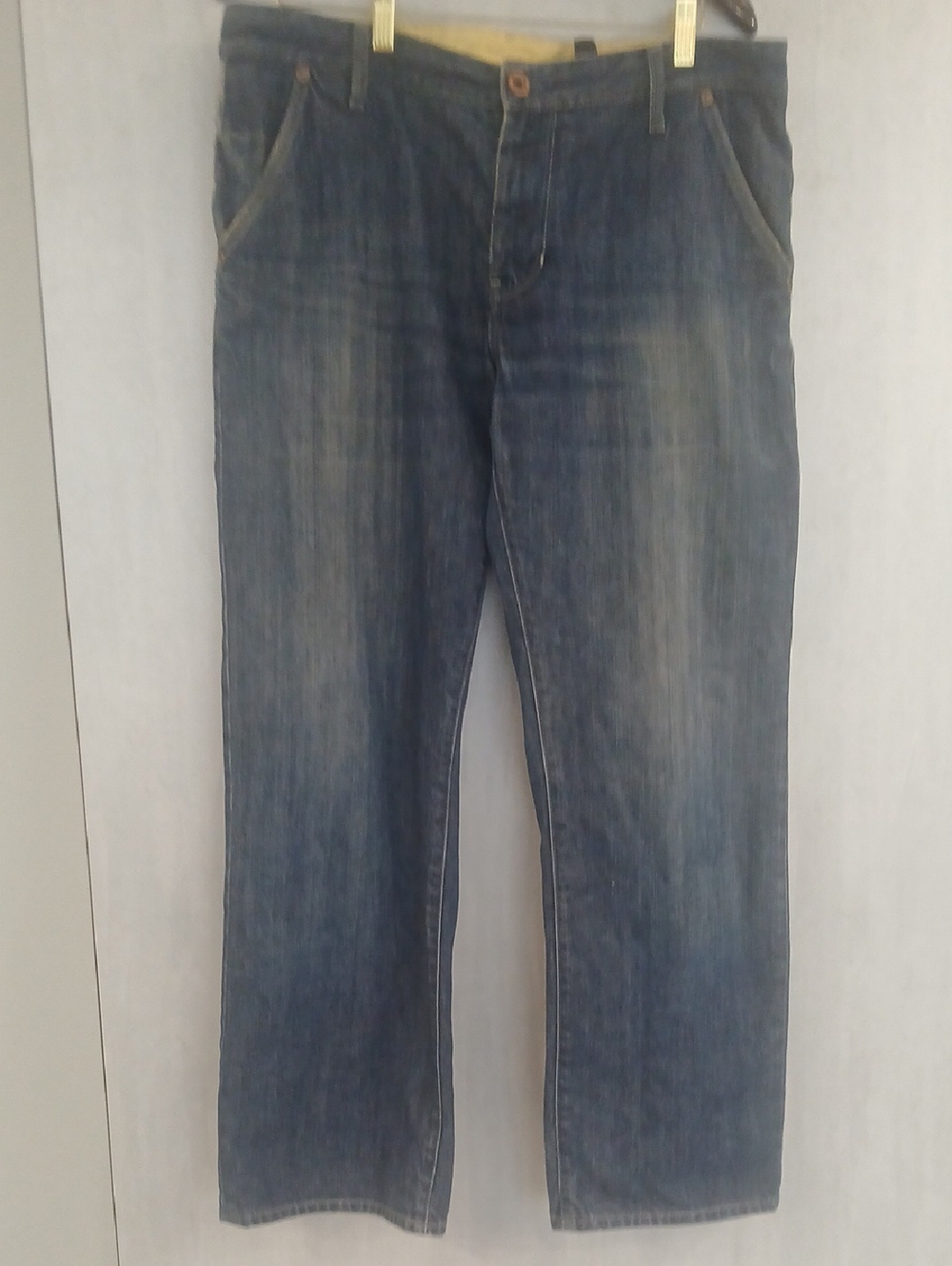 DKNY Men's Washed Blue Relaxed Jeans